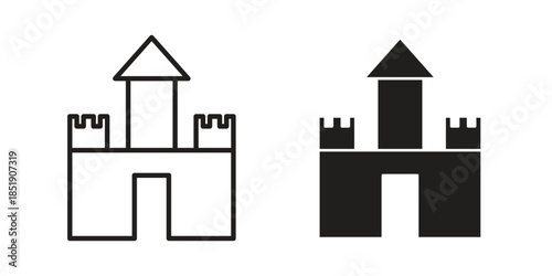 Castle icons for designers, web developers, displays and websites