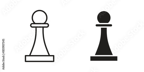 Chess pawn icons for designers, web developers, displays and websites