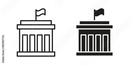 City hall building icons for designers, web developers, displays and websites