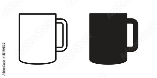 Coffee mug icons for designers, web developers, displays and websites