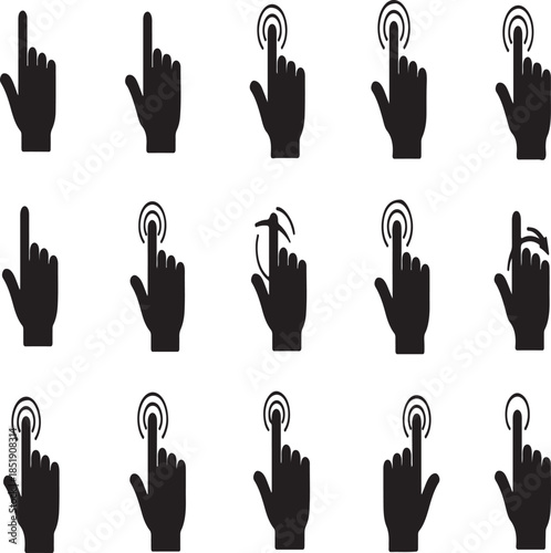 Vector illustration set of hand gestures and raised fingers featuring palm signs and thumb symbols for a volunteer charity group concept