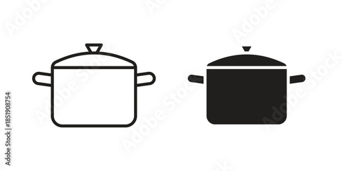 Cooking pot icons for designers, web developers, displays and websites