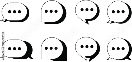 Chat Bubble Icon set. Chat, message, message, sms, chat, chatting, talk line icon vector illustration