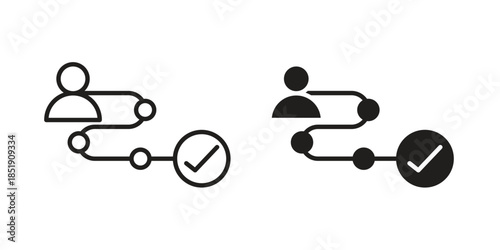 Customer journey icons for designers, web developers, displays and websites