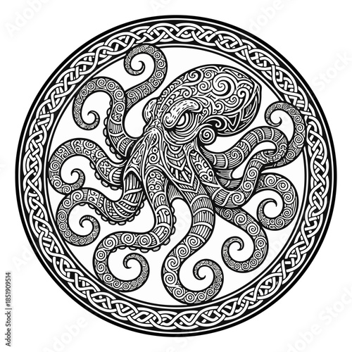 Esports black and white circle  logo of a wild, ferocious predator ready to hunt and dominate the game with strong, fast and deadly performance	
