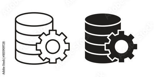 Data management icons for designers, web developers, displays and websites