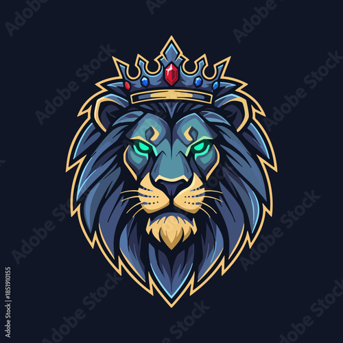 Esports logo of a wild lion, ferocious predator ready to hunt and dominate the game with strong, fast and deadly performance	
