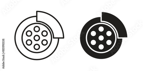 Disk brake icons for designers, web developers, displays and websites