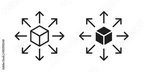 Distribution channel icons for designers, web developers, displays and websites