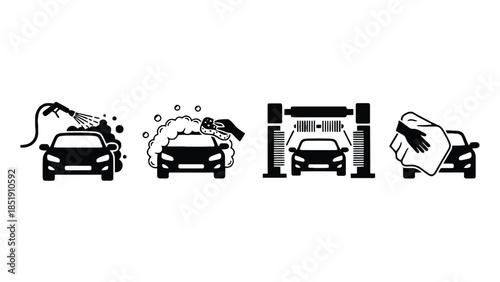 Car wash and detailing process stages