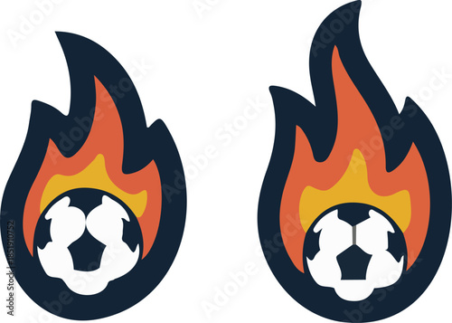flaming soccer ball logo icon
