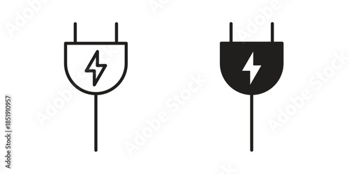 Electrical plug icons for designers, web developers, displays and websites