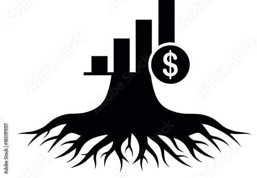 Financial growth rooted in strong foundations: a visual representation of investment and prosperity