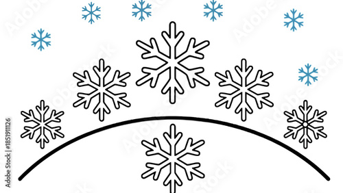 Snowflakes falling gently in winter wonderland scene