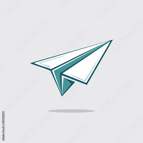 Paper Airplane Flying Forward.