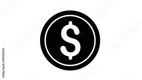 A simple, clean, and elegant vector icon representing a dollar coin, perfect for financial and economic themes