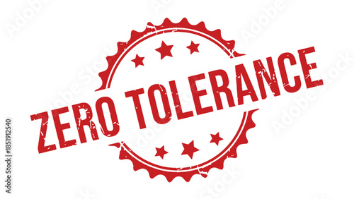 Zero tolerance policy stamp with stars