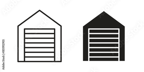 Garage icons for designers, web developers, displays and websites