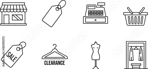 E commerce and retail store icons