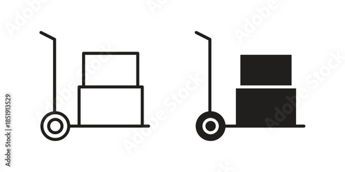 Hand truck icons for designers, web developers, displays and websites