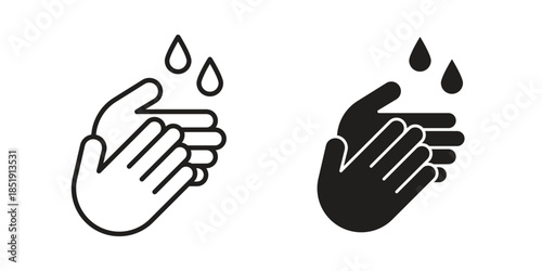 Hand wash icons for designers, web developers, displays and websites