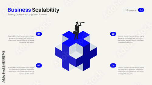 Corporate Business Growth and Scalability Strategy Isometric Infographic Illustration