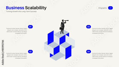 Corporate Leadership and Business Scalability Strategy Infographic Modern Illustration