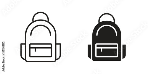 Hiking backpack icons for designers, web developers, displays and websites