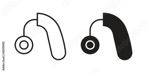 Hearing aid icons for designers, web developers, displays and websites