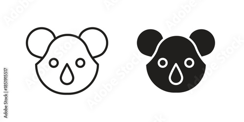 Koala head icons for designers, web developers, displays and websites