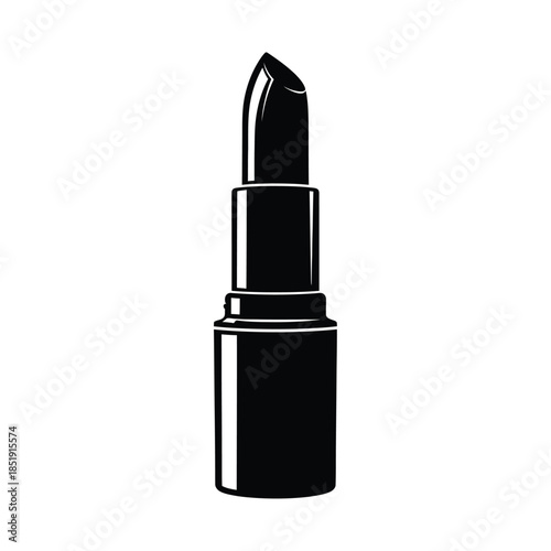 a sleek and stylish black lipstick tube stands prominently showcasing its elegant design and bold cosmetic appeal high quality professional detailed modern