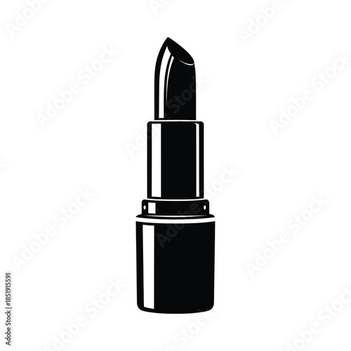 a sleek black lipstick tube is displayed against a pure white background representing beauty and cosmetic products effectively high quality professional detailed