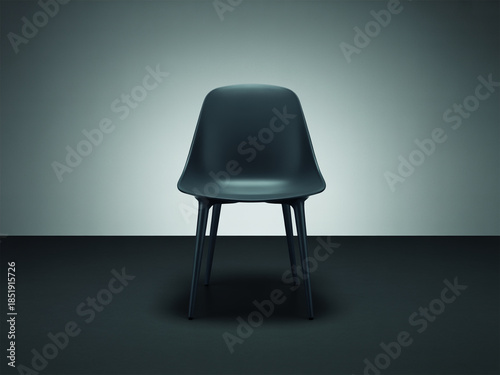 Dark Gray Modern Plastic Chair with Tapered Legs furniture