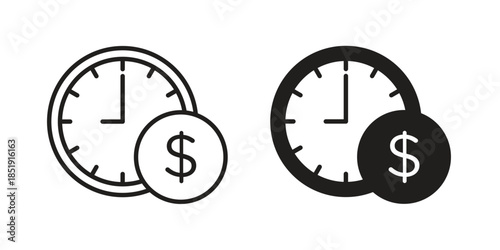 Long term investment icons for designers, web developers, displays and websites