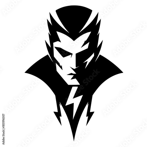 Dracula head silhouette vector design