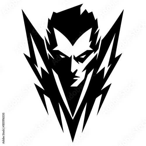 Dracula head silhouette vector design