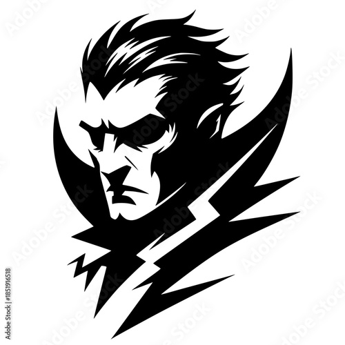 Dracula head silhouette vector design