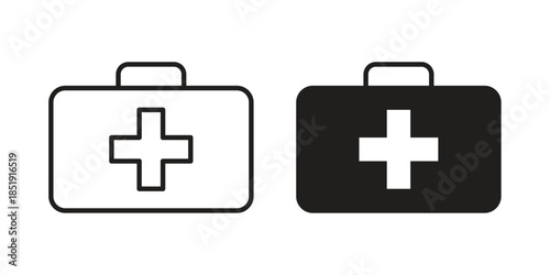 Medical aid kit icons for designers, web developers, displays and websites