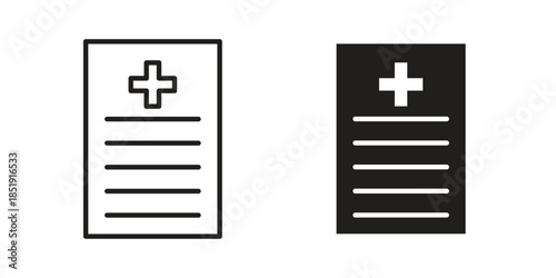 Medical record icons for designers, web developers, displays and websites