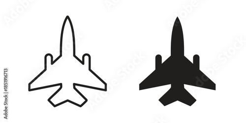 Military aircraft icons for designers, web developers, displays and websites