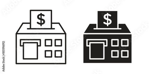 Money counting machine icons for designers, web developers, displays and websites