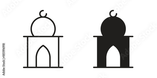 Mosque icons for designers, web developers, displays and websites