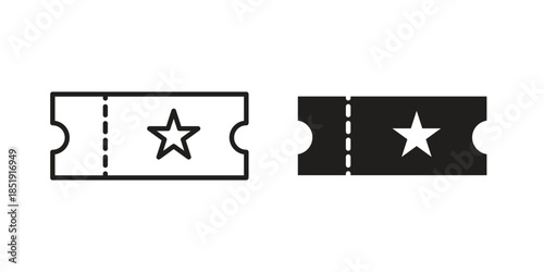 Movie ticket icons for designers, web developers, displays and websites