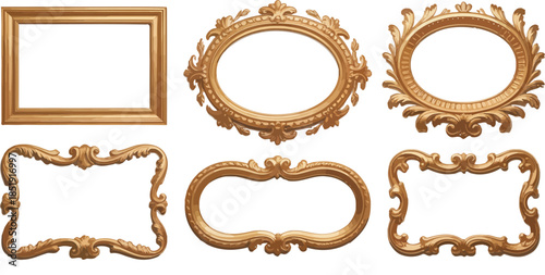 Luxury Golden Frame Set Vector Graphics Collection Elegant Ornate Frames for Premium Design Projects