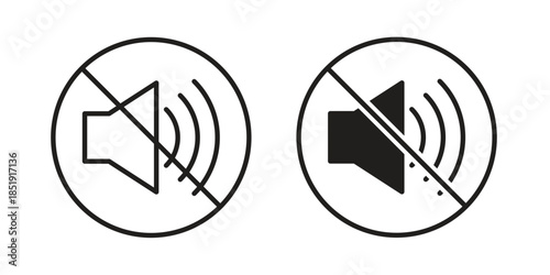 Mute sound icons for designers, web developers, displays and websites