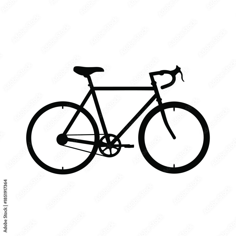 Fototapeta premium a striking silhouette of a road bicycle is prominently displayed showcasing its sleek frame and design elements in black high quality professional