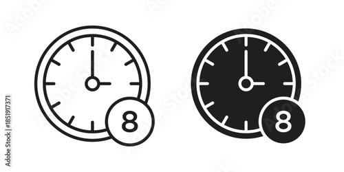 Office time icons for designers, web developers, displays and websites