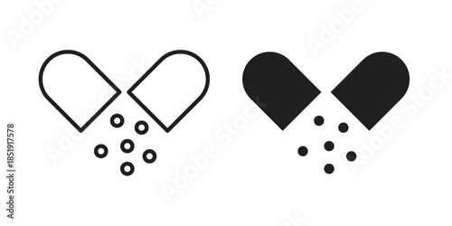 Open Capsule Pill icons for designers, web developers, displays and websites