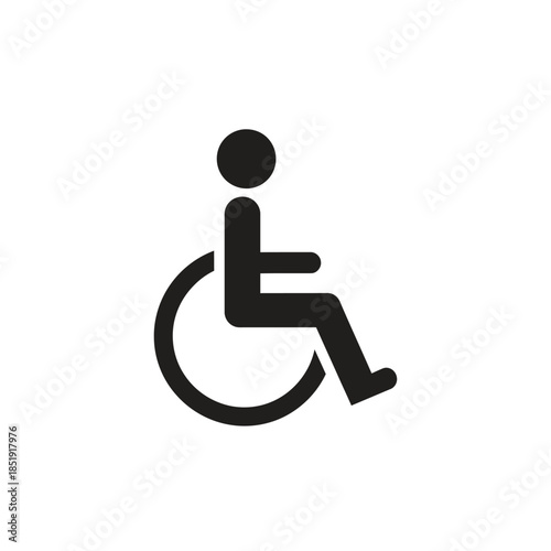 a simple black and white illustration depicting a person in a wheelchair signifying accessibility and inclusivity for individuals with disabilities high quality