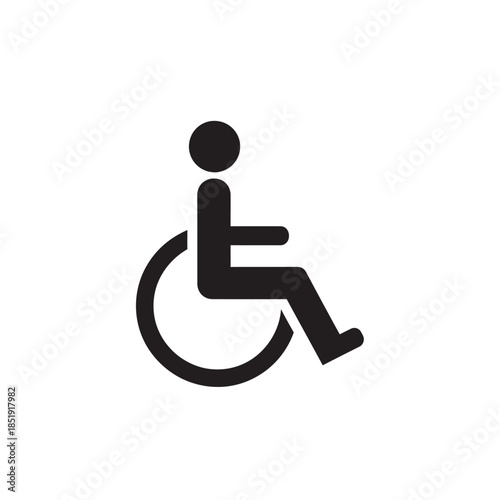 a clear depiction of a black silhouette of a person in a wheelchair showcasing accessibility and inclusivity throughout public spaces and